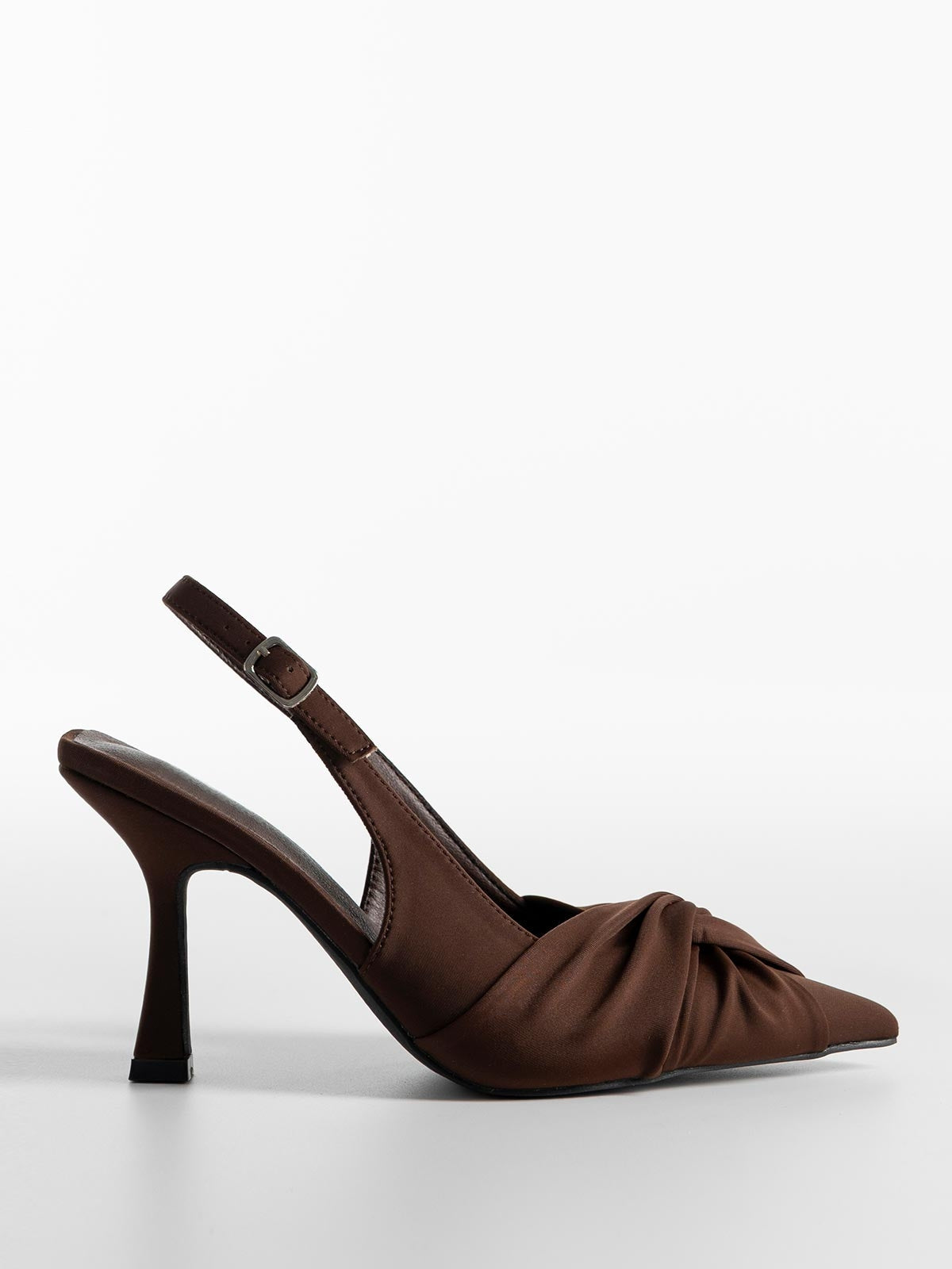 Escarpins ouverts en satin à talon fin