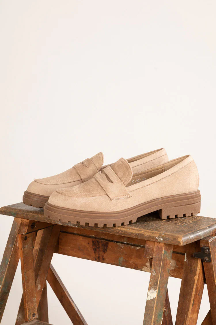 Mocassins plats en simili-daim