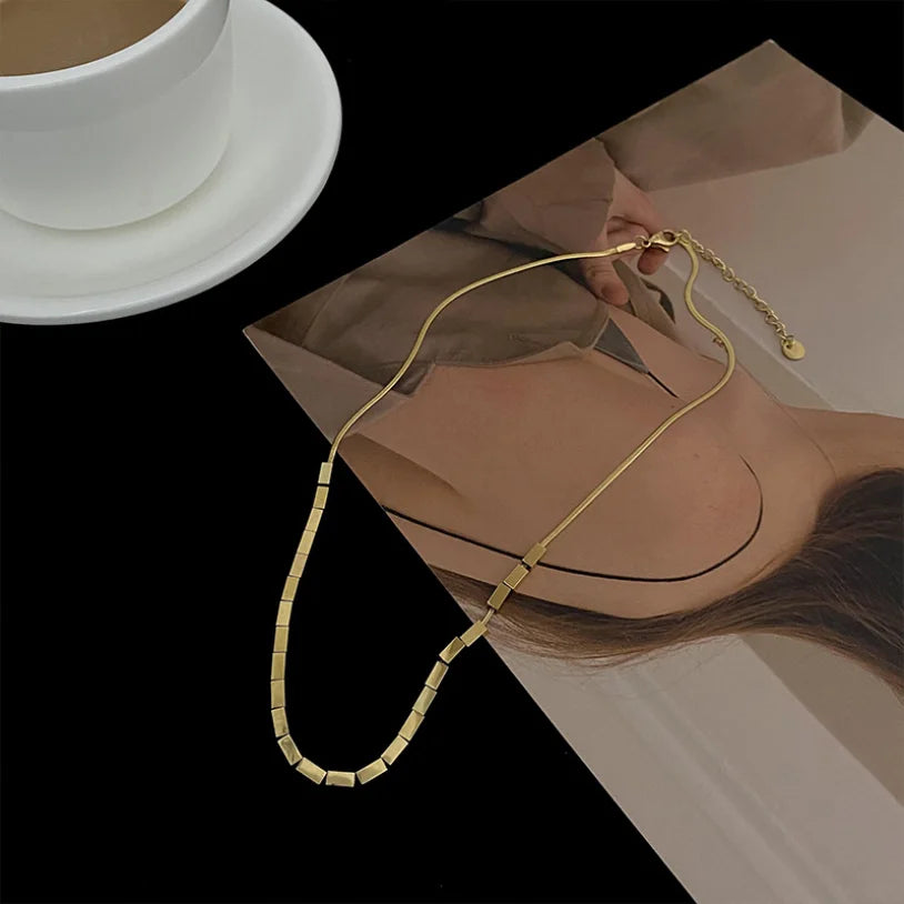 Necklace with Gold Bar
