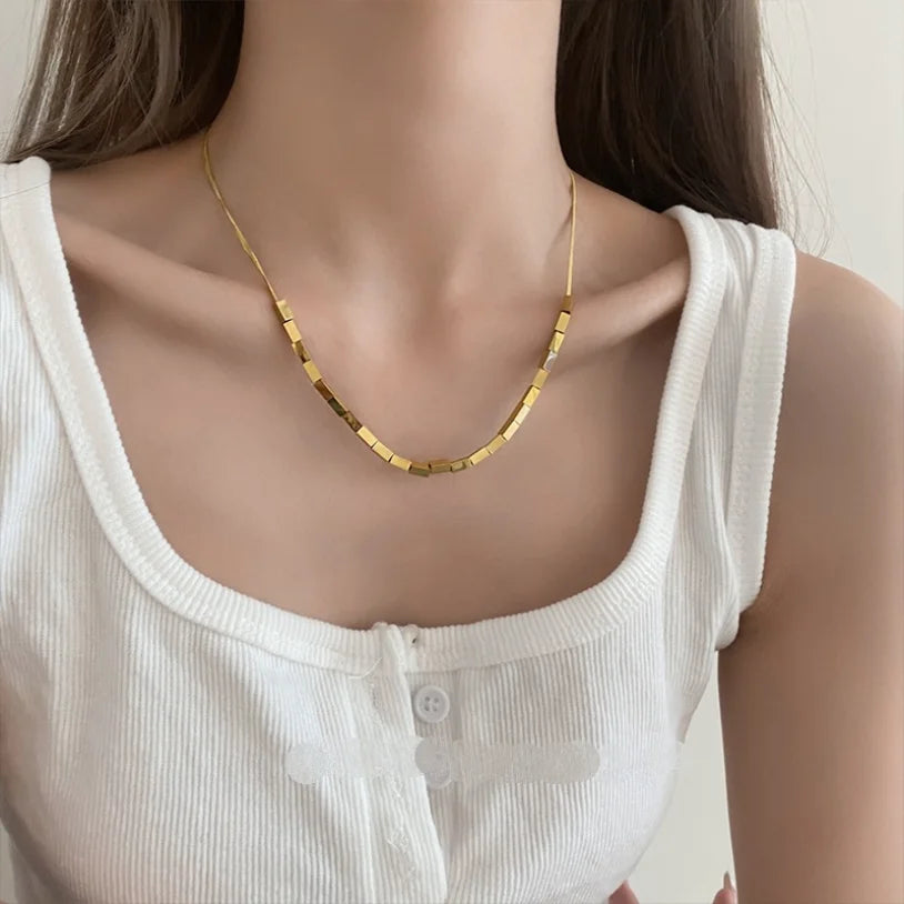 Necklace with Gold Bar