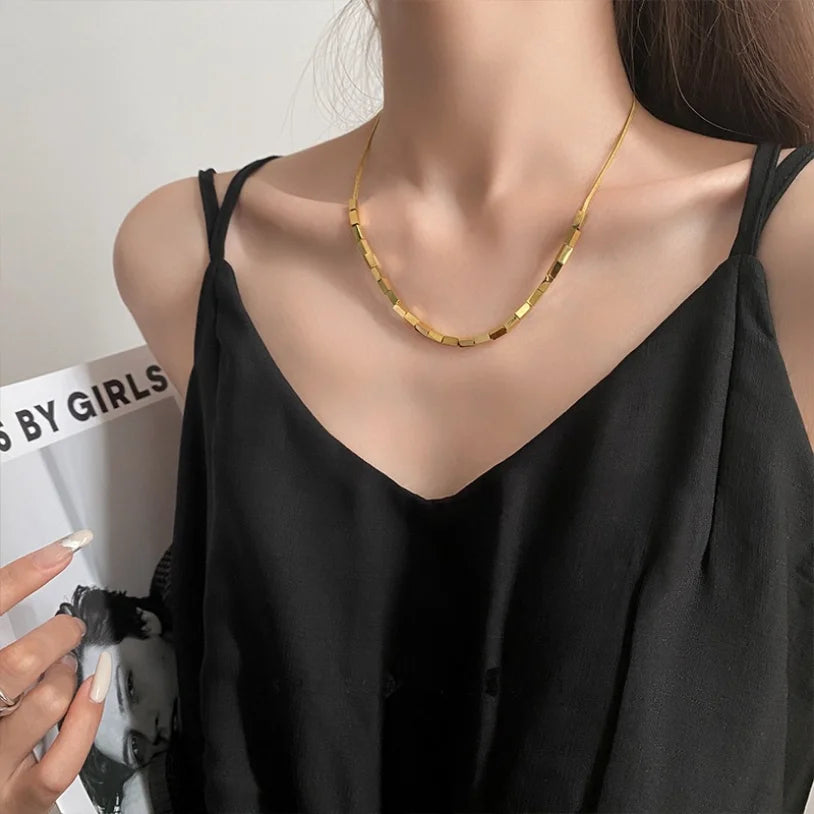 Necklace with Gold Bar