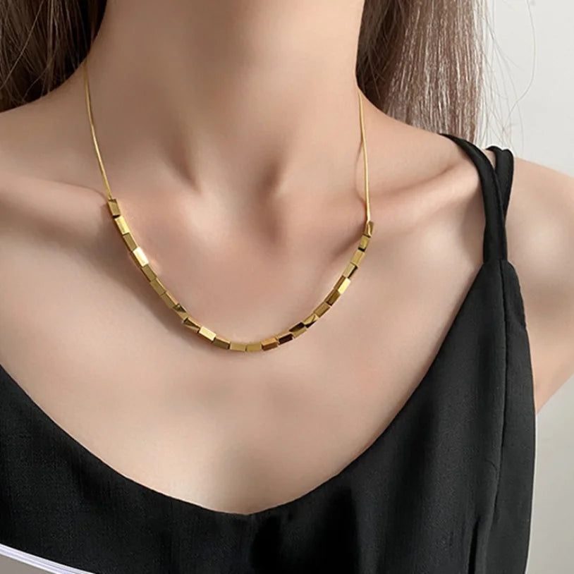 Necklace with Gold Bar