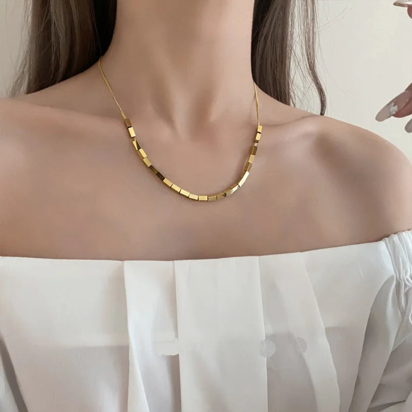 Necklace with Gold Bar