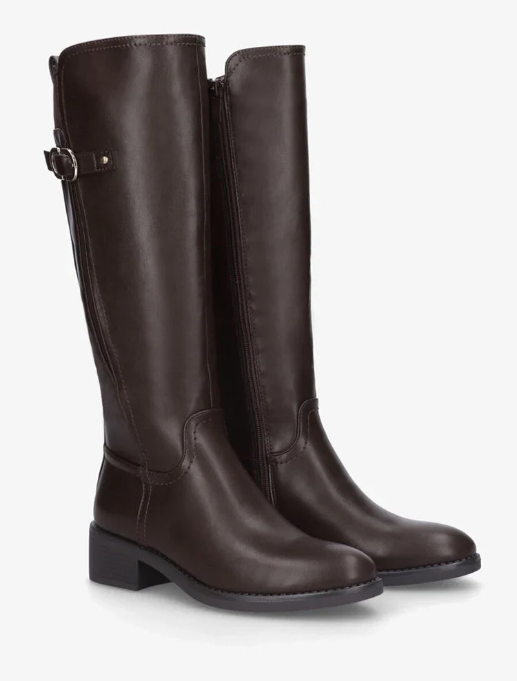 Bottes unies élastiquées à talon