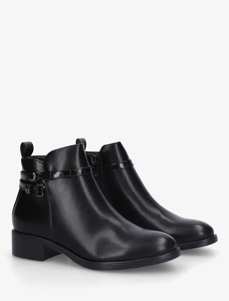 Bottines en simili à lannière imprimé croco