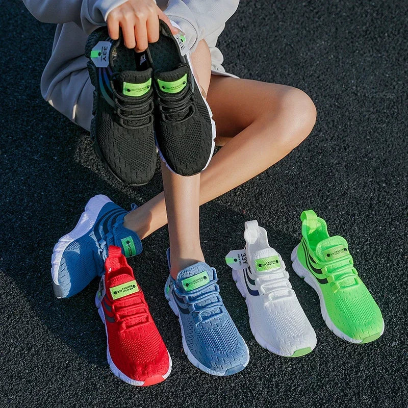 Women's Lightweight Vulcanized Sneakers – Breathable Casual Sports Shoes