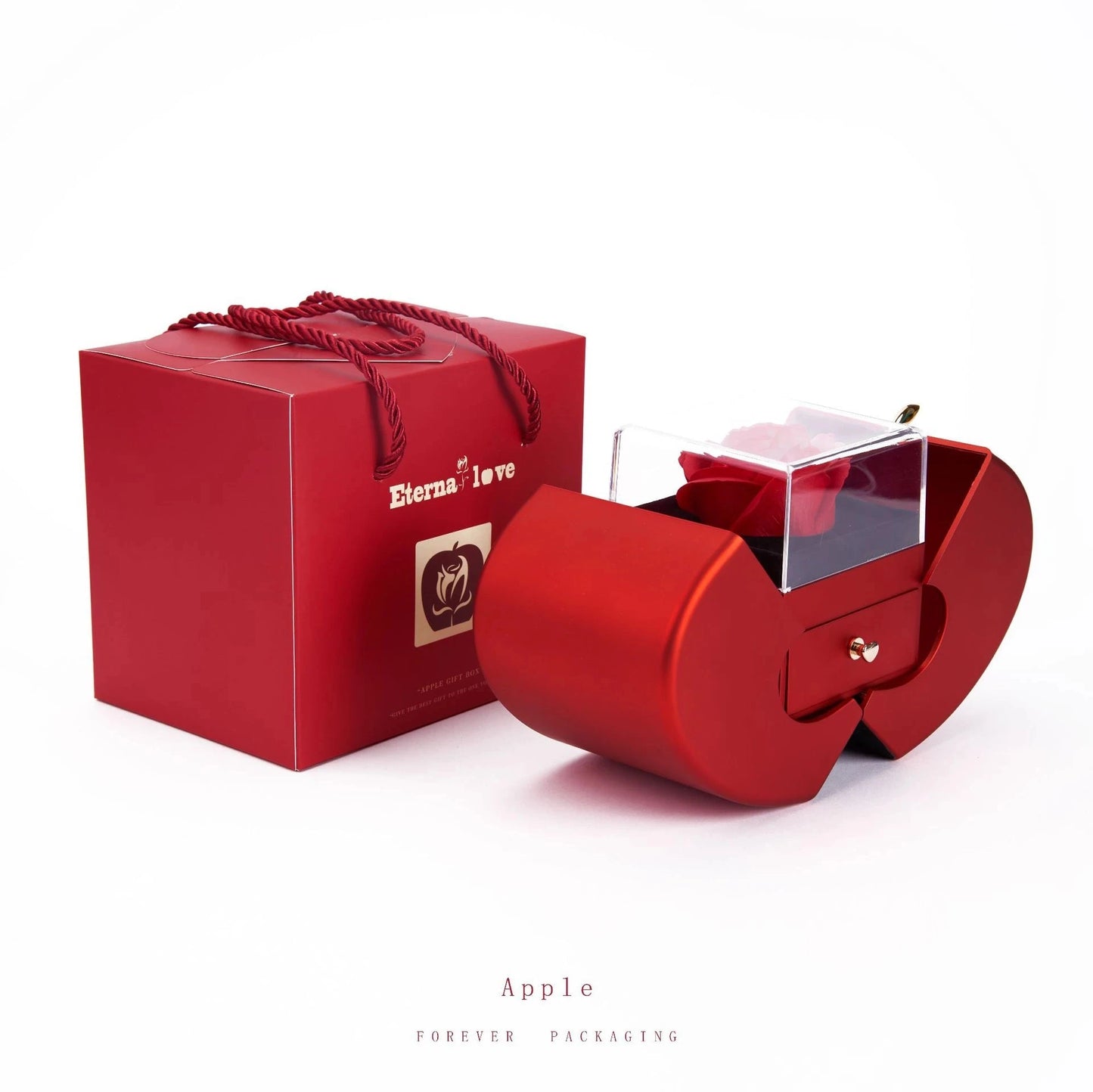 Forever Rose and an Apple Box for my mom.