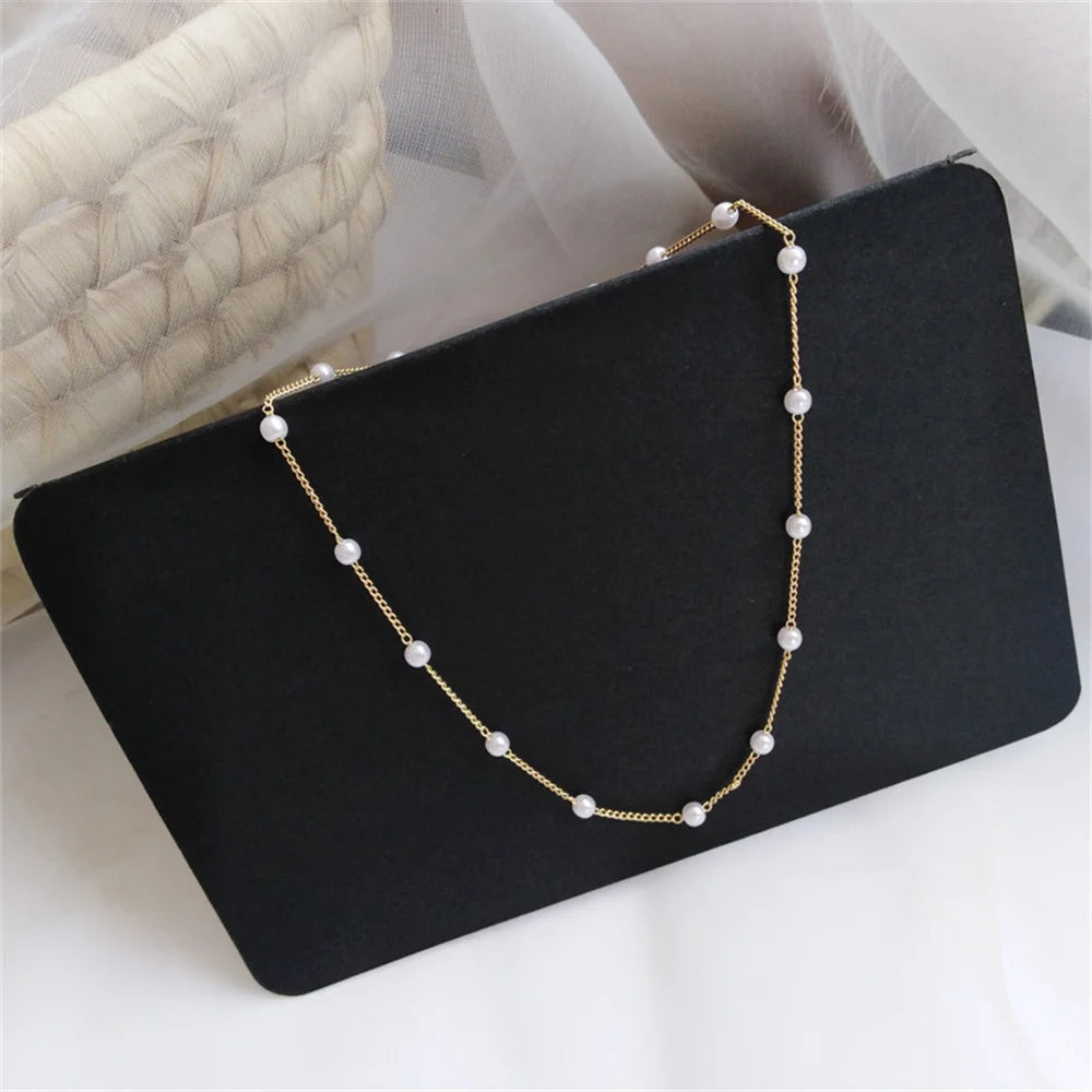 New Beaded Necklace Love Imitation Pearl Necklace