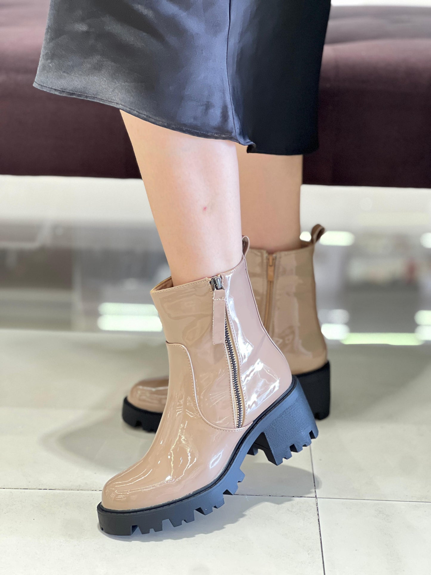 Bottines de en cuir véritable pour femme