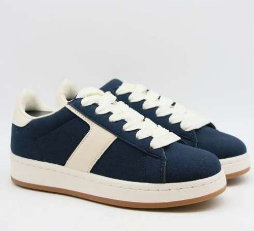 Baskets bicolores basiques à lacets