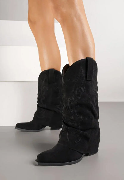 Bottes de cowboy à revers noires