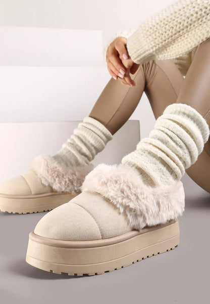UGG à plateforme avec fourrure