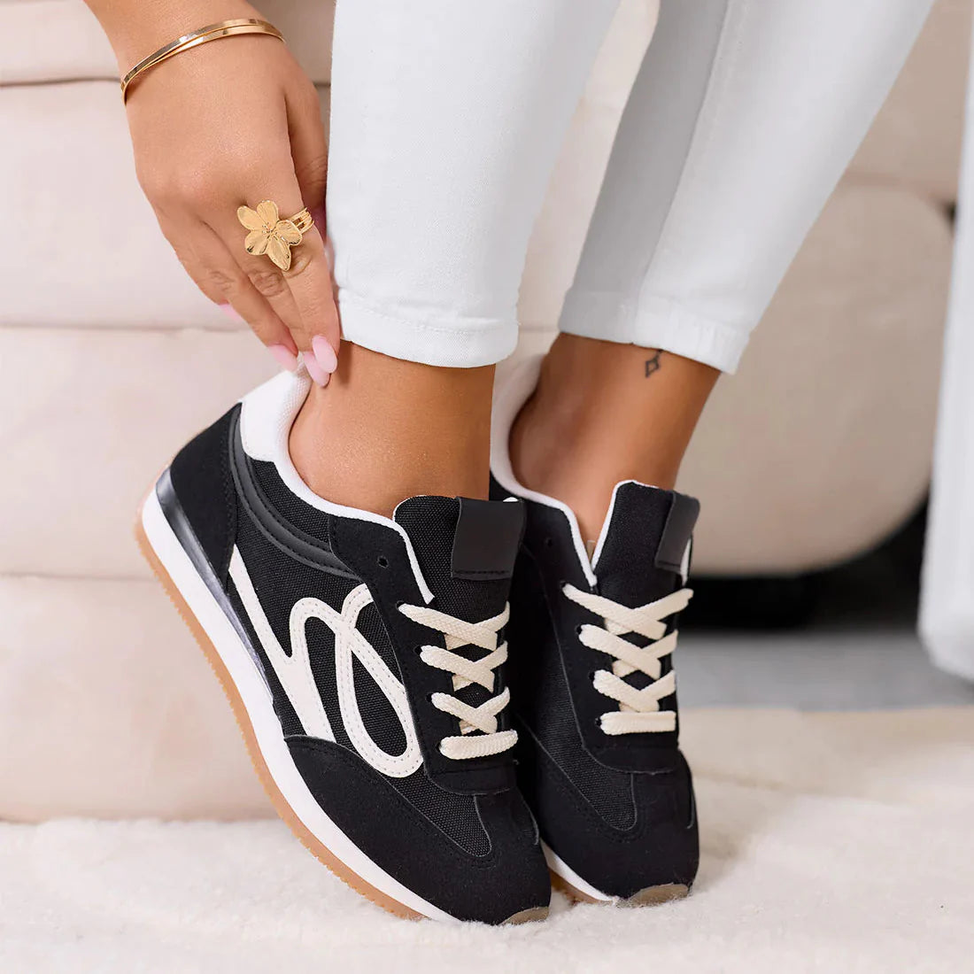 Baskets Avec Semelle En Caoutchouc