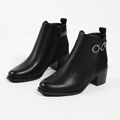 Bottes Courtes à Talon Épais pour Femmes