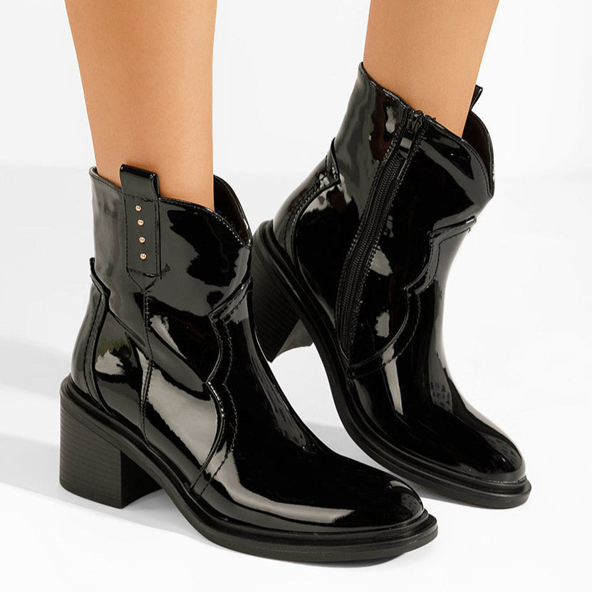 Bottines à gros talon noires