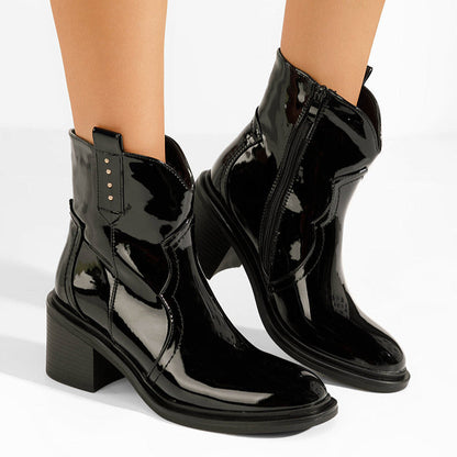 Bottines à gros talon noires