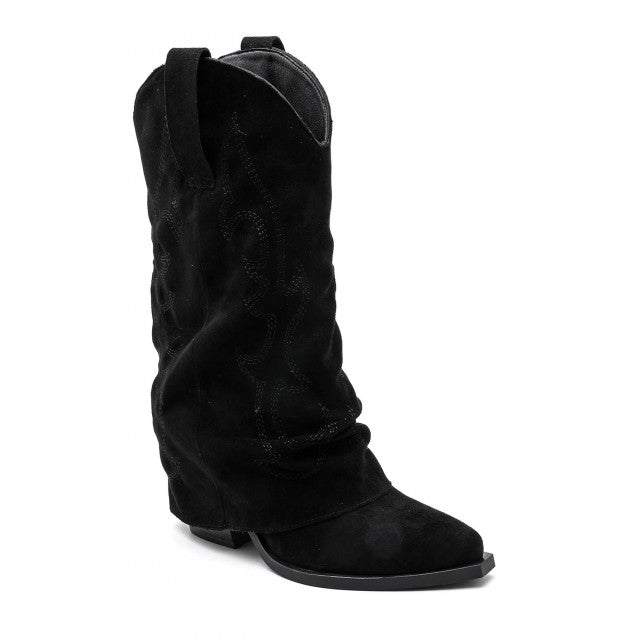 Bottes de cowboy à revers noires