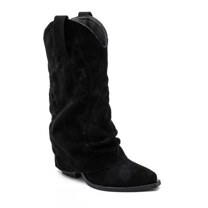 Bottes de cowboy à revers noires