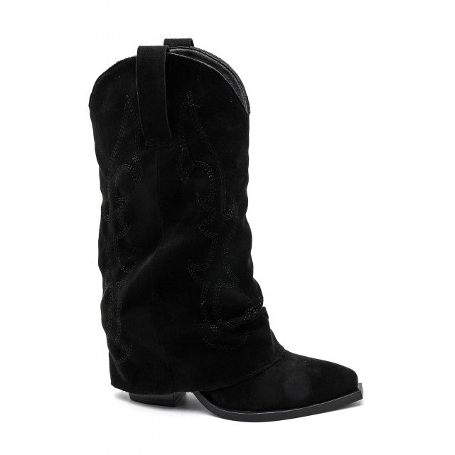 Bottes de cowboy à revers noires