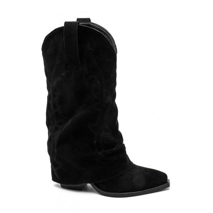 Bottes de cowboy à revers noires