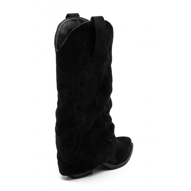 Bottes de cowboy à revers noires