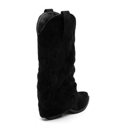 Bottes de cowboy à revers noires