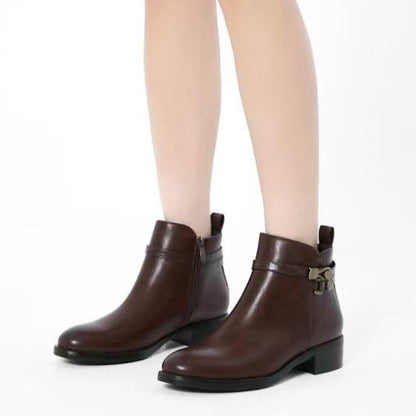 Bottines en simili à lannière imprimé croco