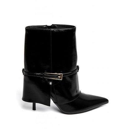 Bottes à talons hauts à boucle métallique