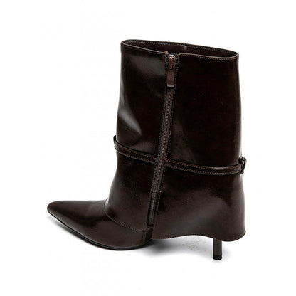 Bottes à talons hauts à boucle métallique