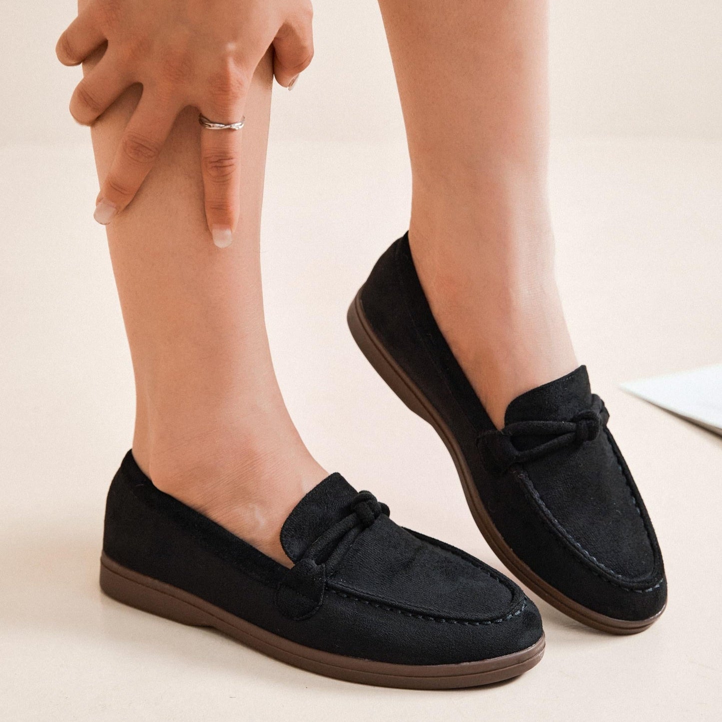 mocassin à semelle fine violine