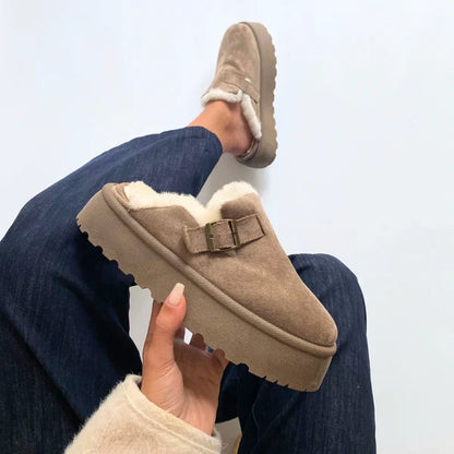 Sabot à plateforme en fourrure douce