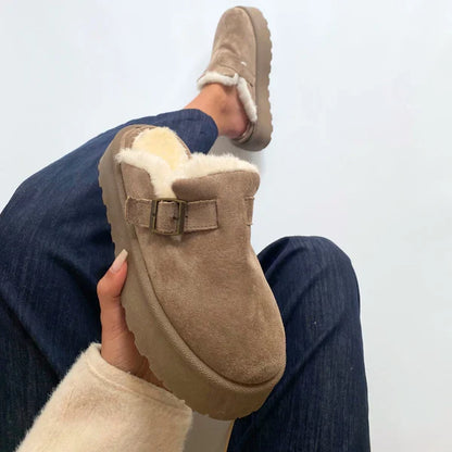 Sabot à plateforme en fourrure douce