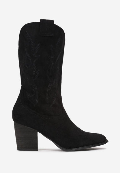 bottes cowboy mi-mollet à bout pointu