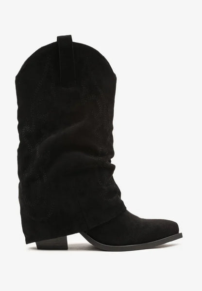 Bottes de cowboy à revers noires