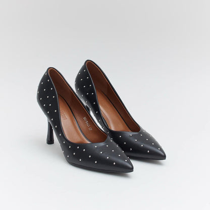 Escarpins femme à petits clous métalliques