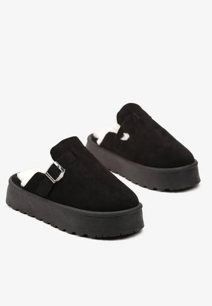 Sabot à plateforme en fourrure douce