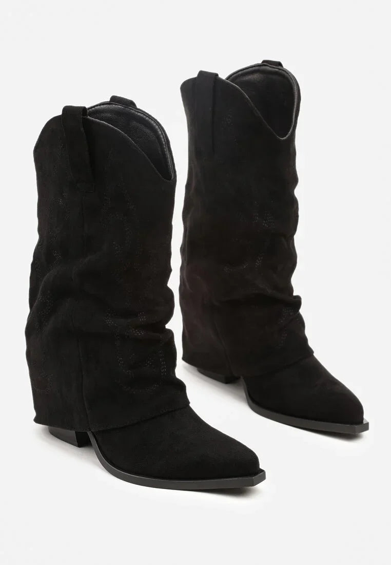Bottes de cowboy à revers noires