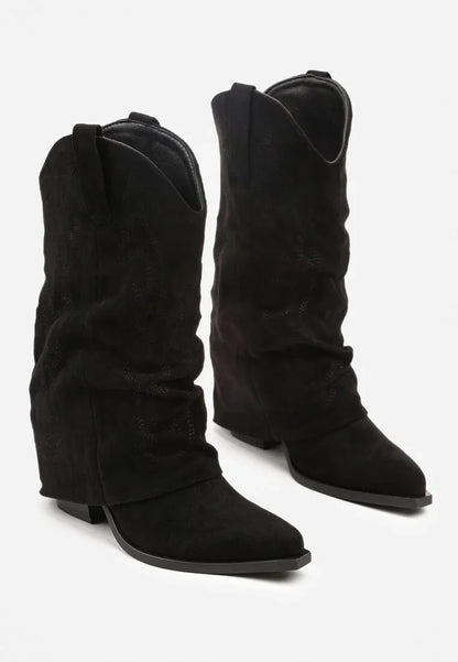 Bottes de cowboy à revers noires