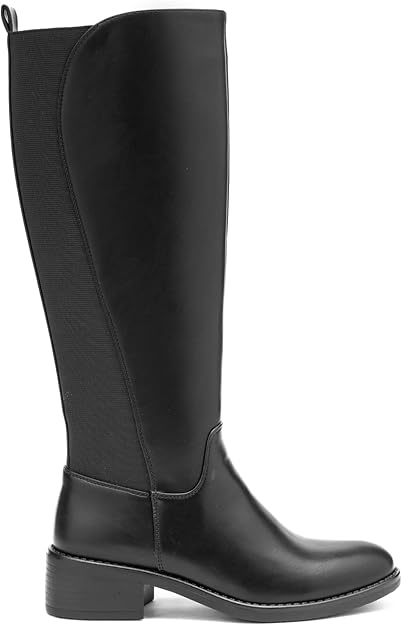 Bottes Femme Mollet Large en Similicuir