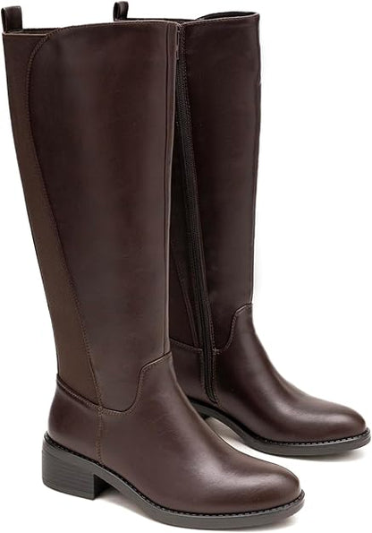 Bottes Femme Mollet Large en Similicuir