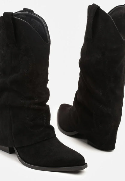 Bottes de cowboy à revers noires