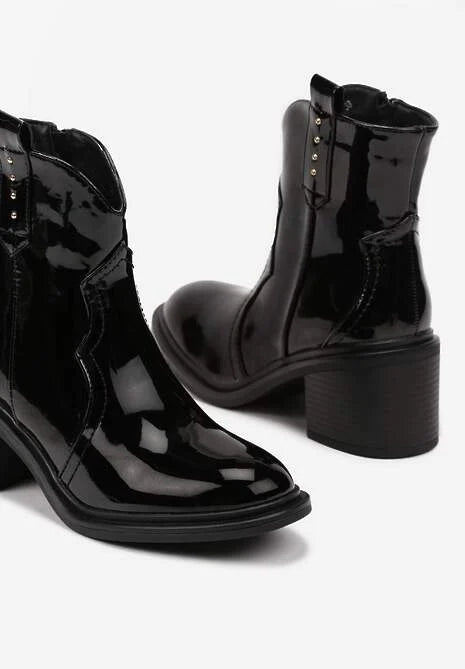 Bottines à gros talon noires