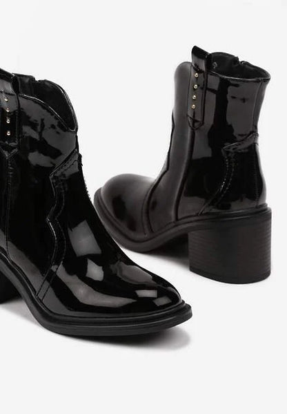 Bottines à gros talon noires