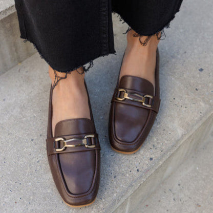 Mocassins en Simili Cuir avec Détail Métallique