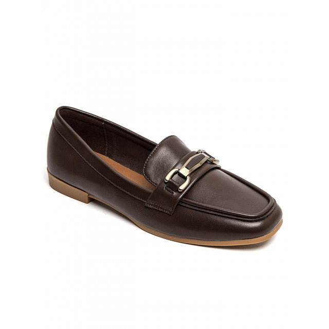 Mocassins en Simili Cuir avec Détail Métallique