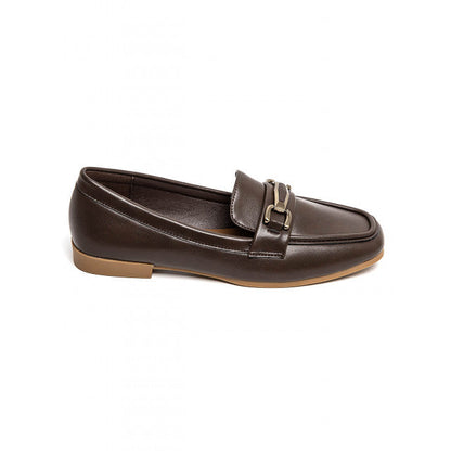 Mocassins en Simili Cuir avec Détail Métallique