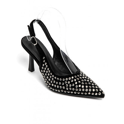 Escarpins à bride arrière avec zircons