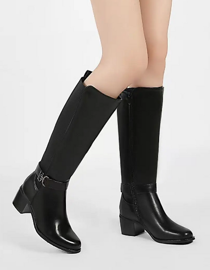 Bottes cavalière élastiquées à boucle