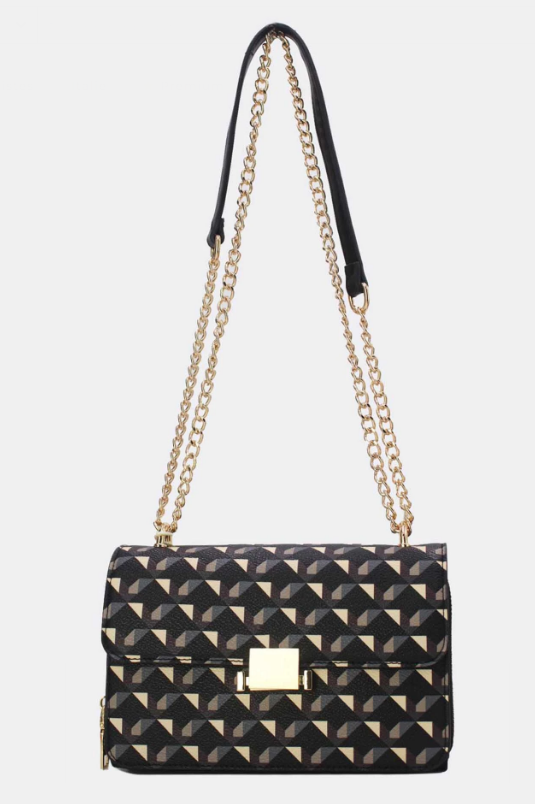 Sac à bandoulière à motif géométrique