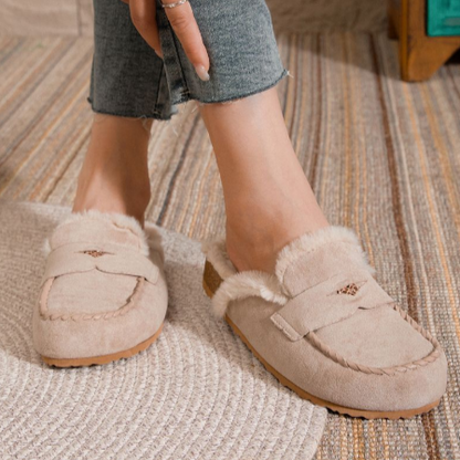 Sabots fourrées en daim